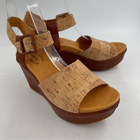 NEW! Kork Ease Women’s Keirn Cork & Leather Platform Wedge Sandals - Size 6 M - Picture 2 of 11